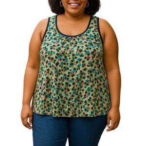 Beverly Drive Plus Size 16-18W Tank Top Sleeveless Multicolor Leopard Print